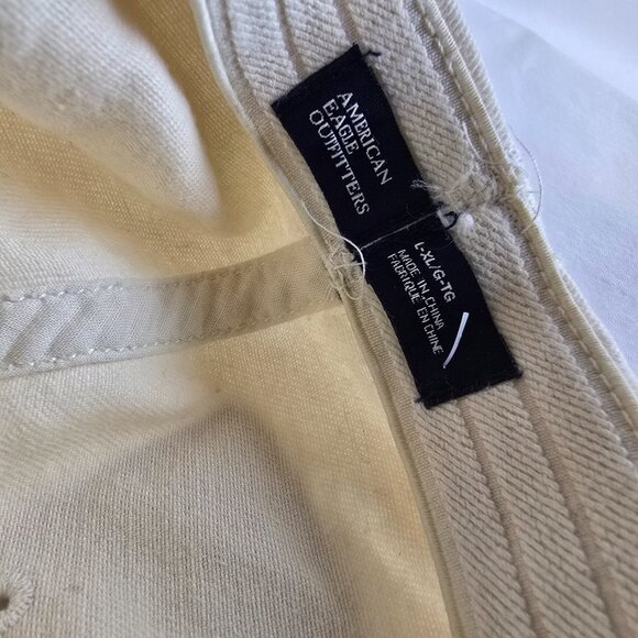 American Eagle Hat Men L/XL Beige AE Logo Distressed Baseball Nu Fit Y2K  Preppy - Picture 12 of 12